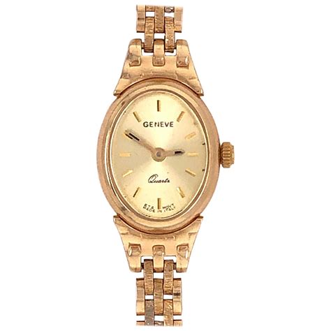 geneve quartz gold watch|geneve watches 14k gold quartz.